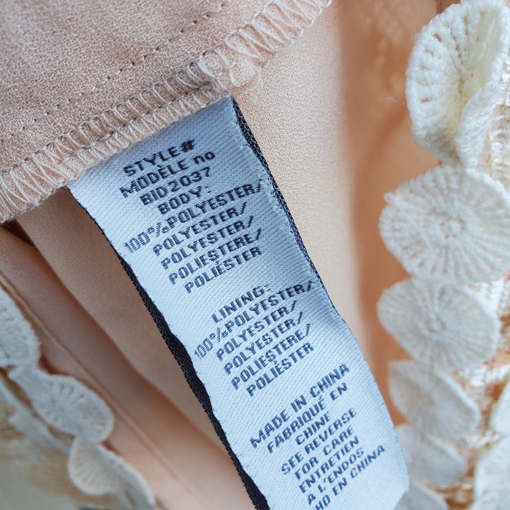 Anthropologie Lace Off the Shoulder Cream Peach Dress - Picture 7 of 7